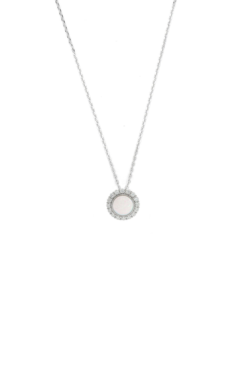 OPAL GLOW MARRINAWI WHITE CREATED OPAL PENDANT SILVER