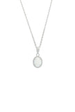 OPAL GLOW BLACKWATTLE WHITE CREATED OPAL PENDANT SILVER