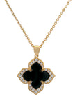 GEORGINI MIDNIGHT VELVET BLACK AGATE FAIRWATER PENDANT GOLD