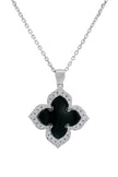GEORGINI MIDNIGHT VELVET BLACK AGATE FAIRWATER PENDANT SILVER