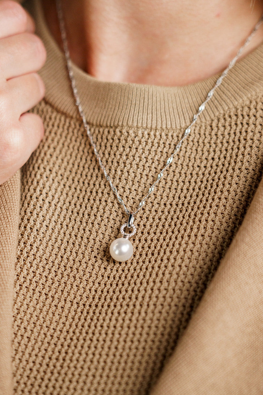 ADAGIO PEARL DUO PENDANT SILVER