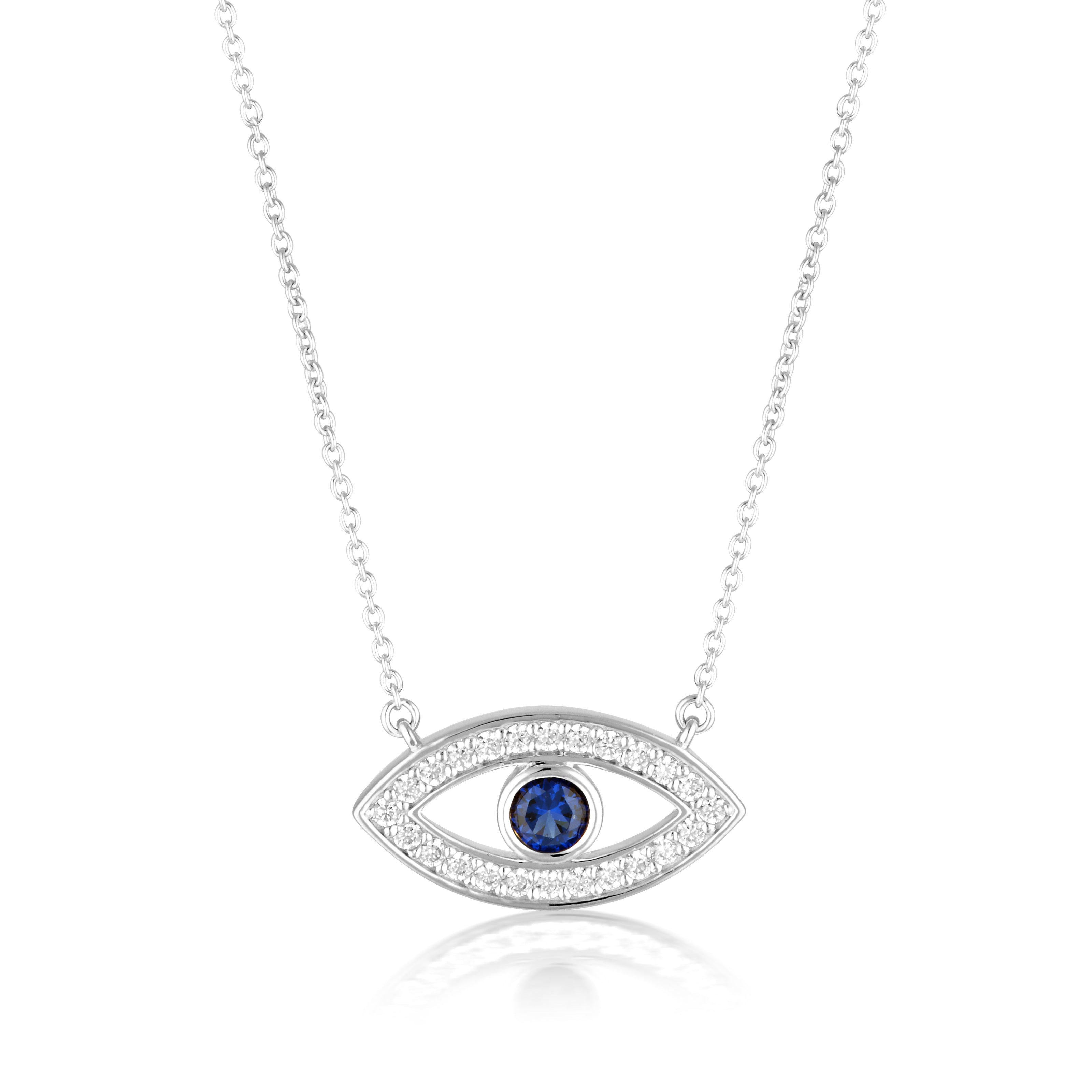 ROCK STAR BLUE EVIL EYE PENDANT SILVER