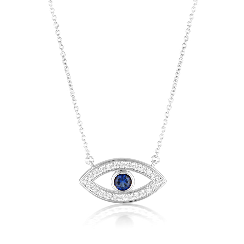 ROCK STAR BLUE EVIL EYE PENDANT SILVER