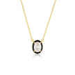 REFLECTION OVAL PENDANT GOLD & BLACK ENAMEL
