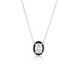 REFLECTION OVAL PENDANT SILVER & BLACK ENAMEL