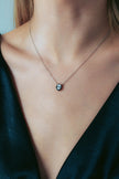 REFLECTION OVAL PENDANT SILVER & BLACK ENAMEL