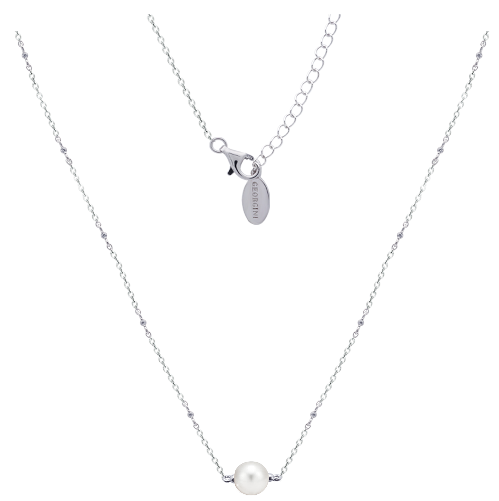 RED CARPET GLOBE NECKLACE SILVER