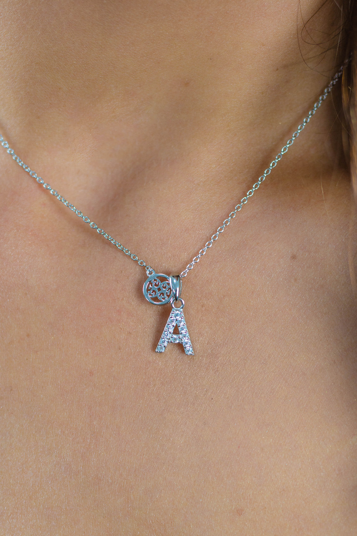LUXURY LETTERS A INITIAL PENDANT SILVER