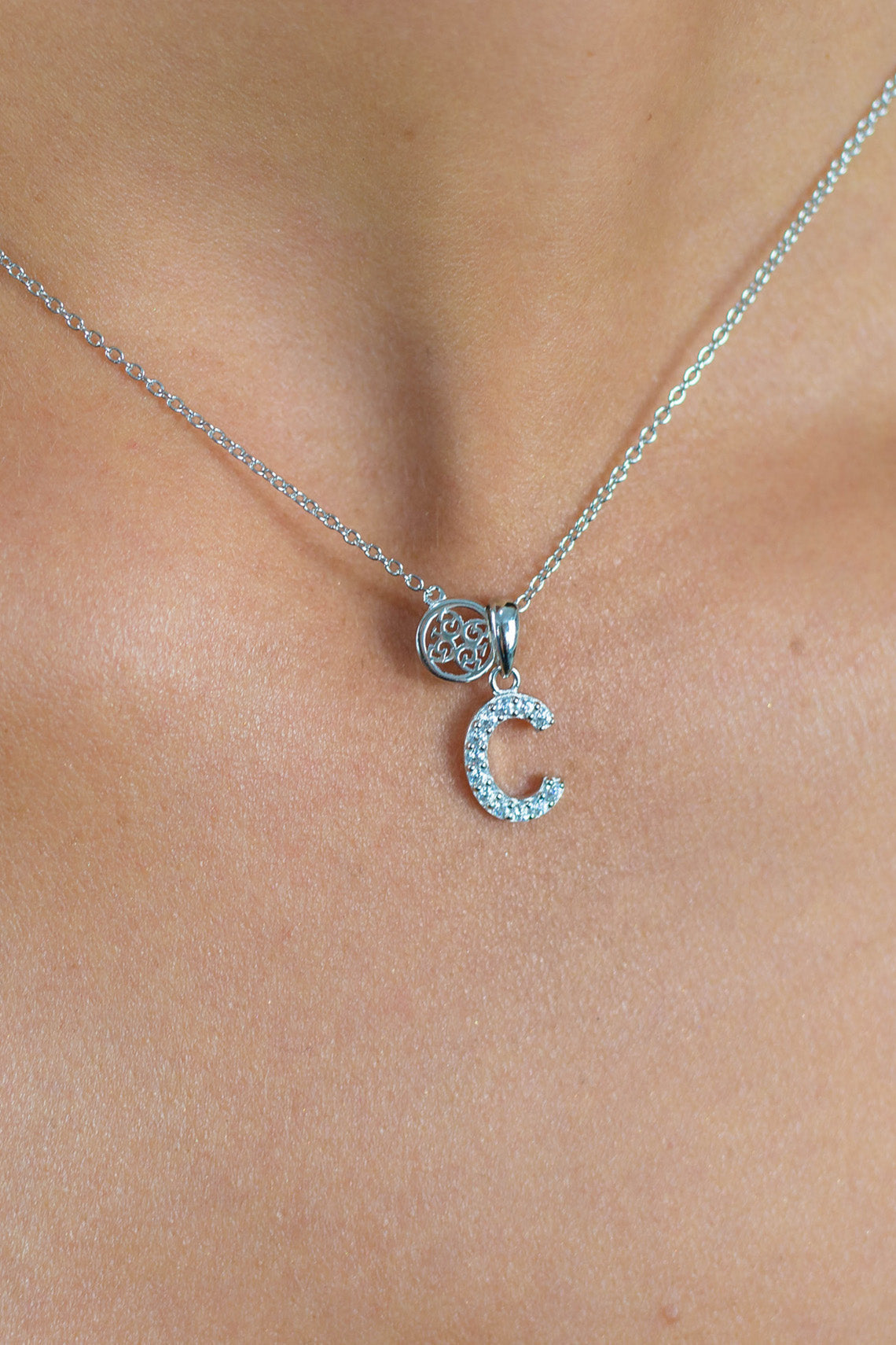LUXURY LETTERS C INITIAL PENDANT SILVER