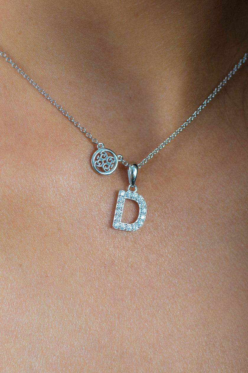 LUXURY LETTERS D INITIAL PENDANT SILVER