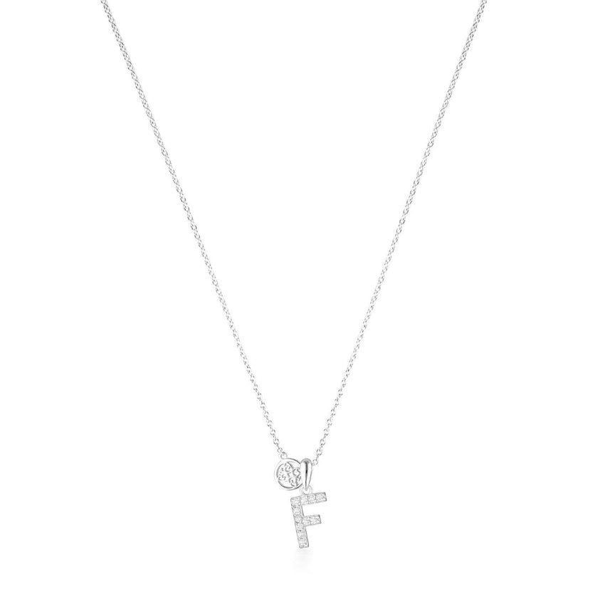 LUXURY LETTERS F INITIAL PENDANT SILVER