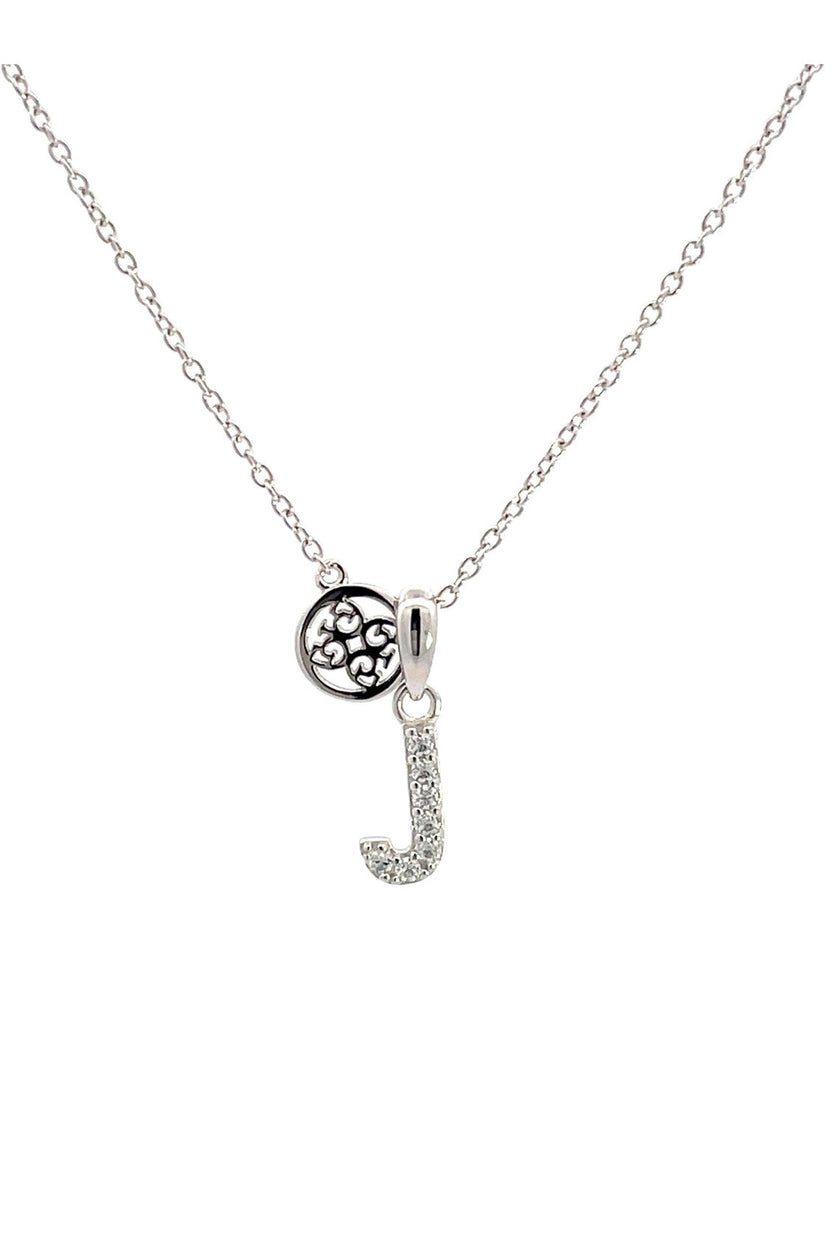 LUXURY LETTERS J INITIAL PENDANT SILVER