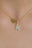 LUXURY LETTERS K INITIAL PENDANT GOLD