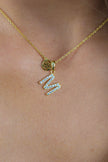 LUXURY LETTERS M INITIAL PENDANT GOLD