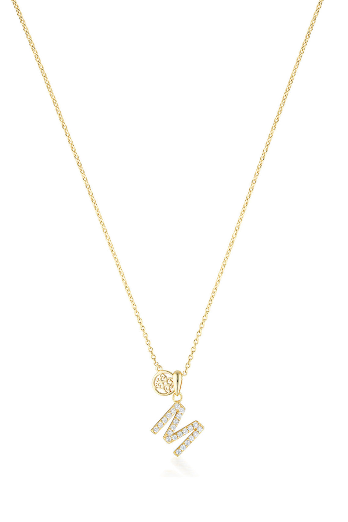LUXURY LETTERS M INITIAL PENDANT GOLD