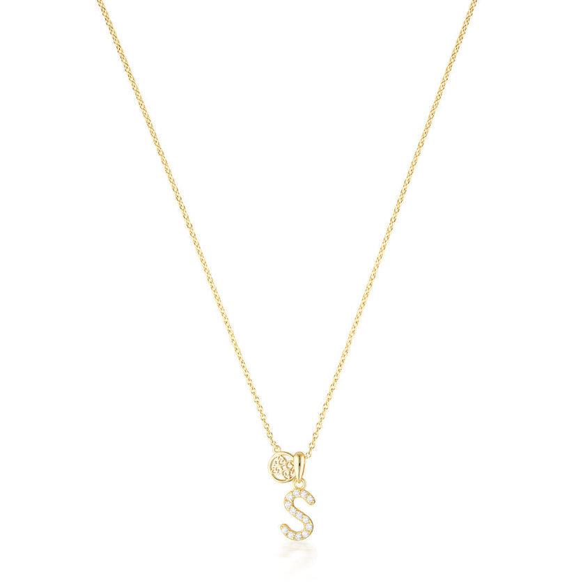 LUXURY LETTERS S INITIAL PENDANT GOLD