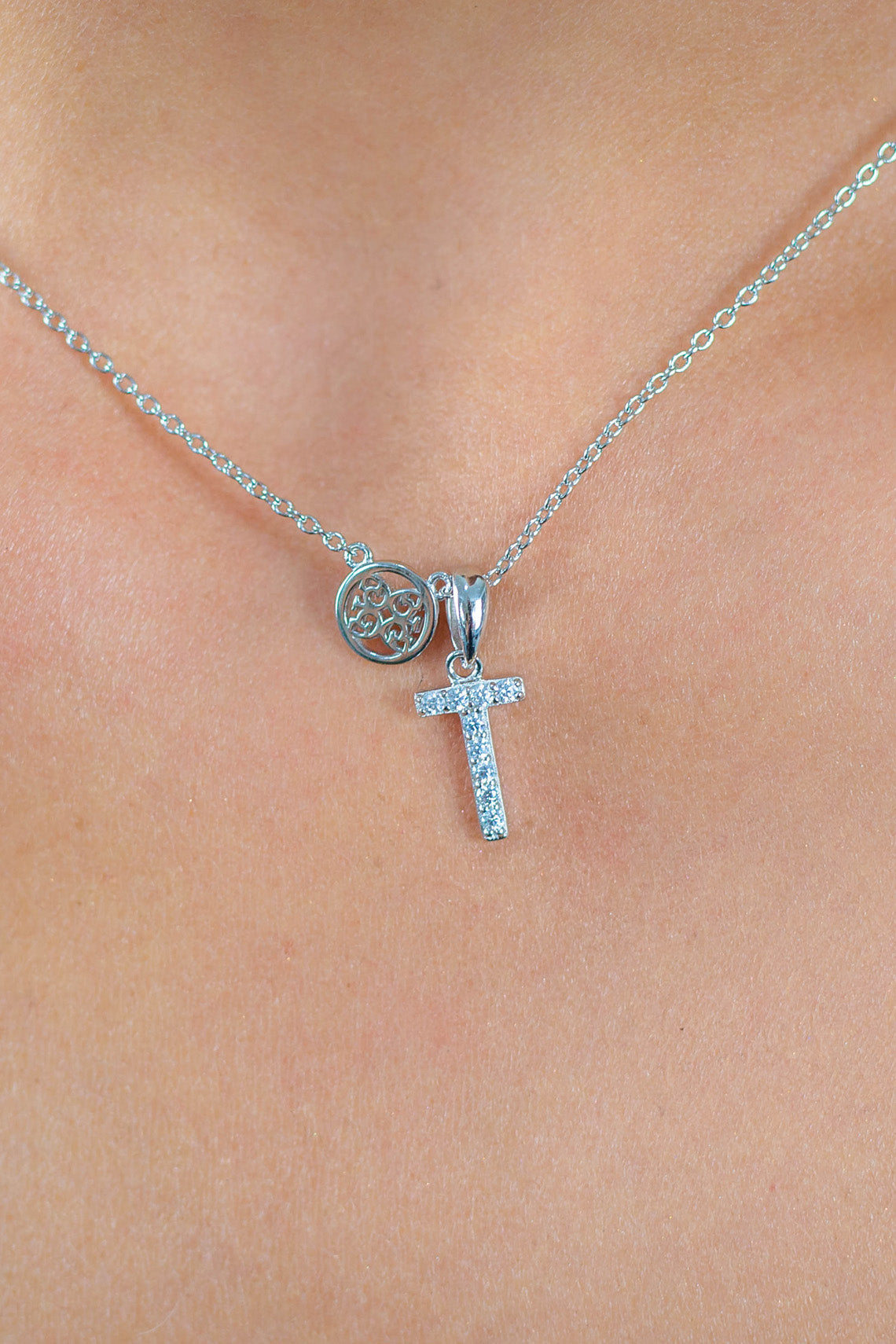 LUXURY LETTERS T INITIAL PENDANT SILVER