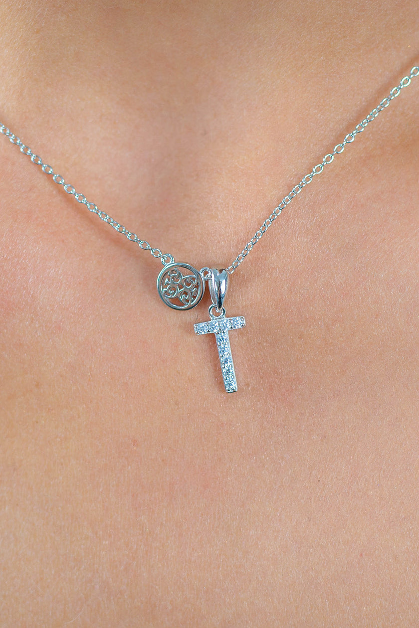 LUXURY LETTERS T INITIAL PENDANT SILVER