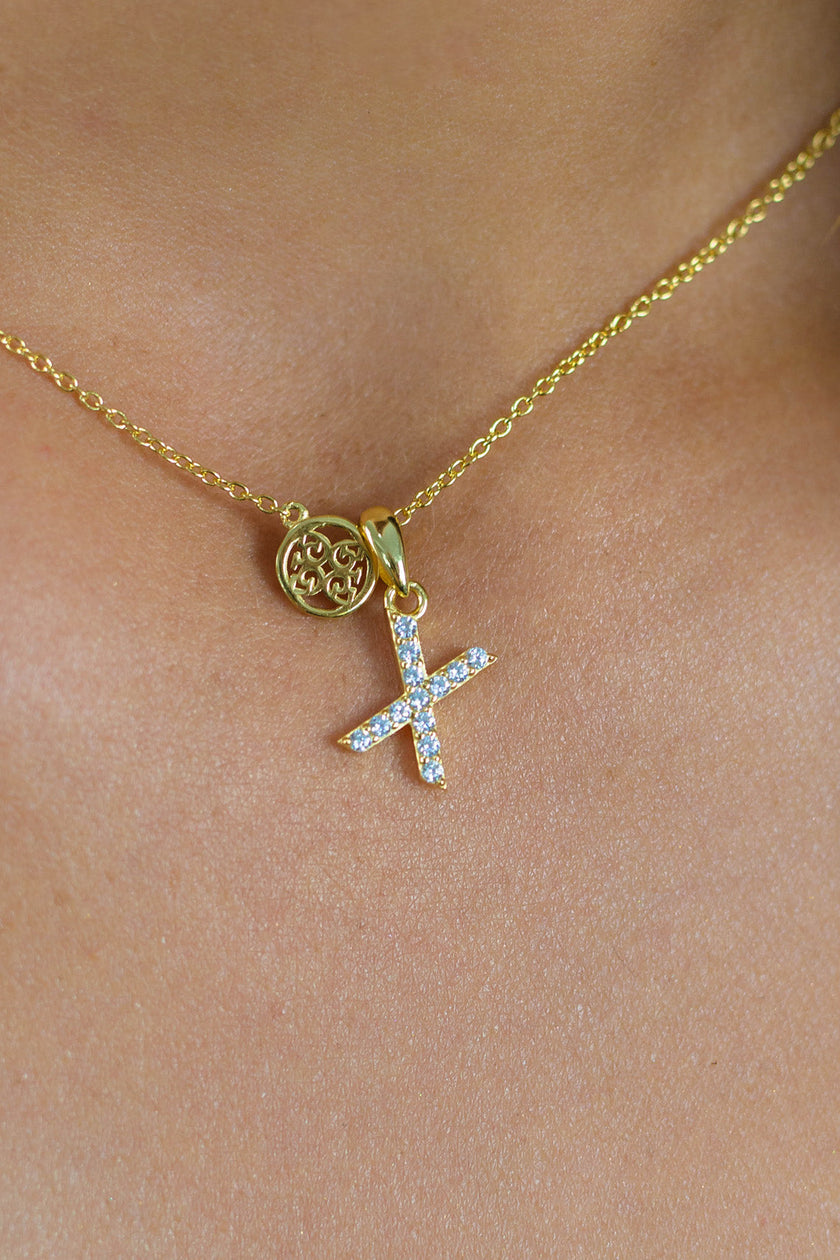 LUXURY LETTERS X INITIAL PENDANT GOLD