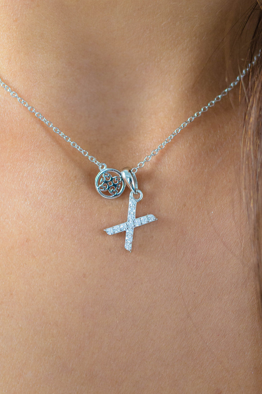 LUXURY LETTERS X INITIAL PENDANT SILVER