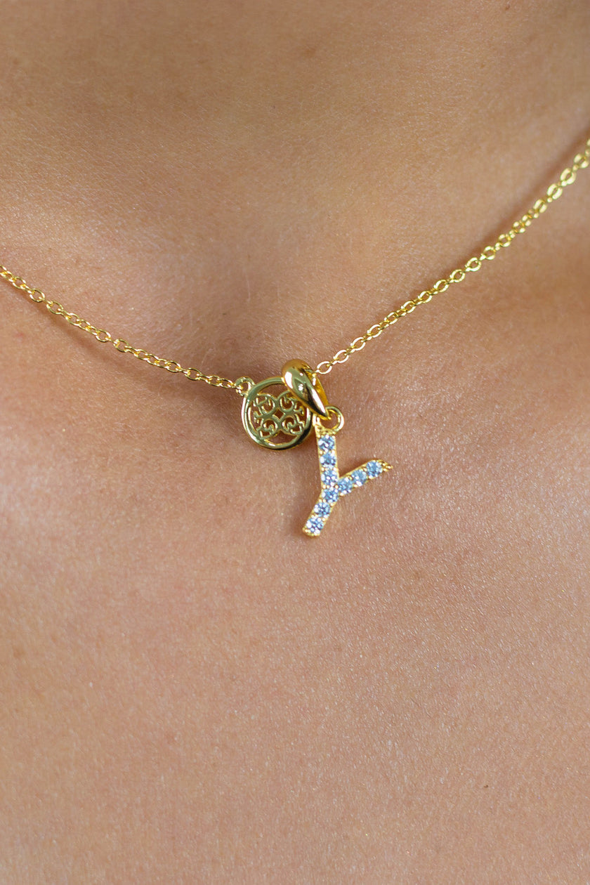 LUXURY LETTERS Y INITIAL PENDANT GOLD