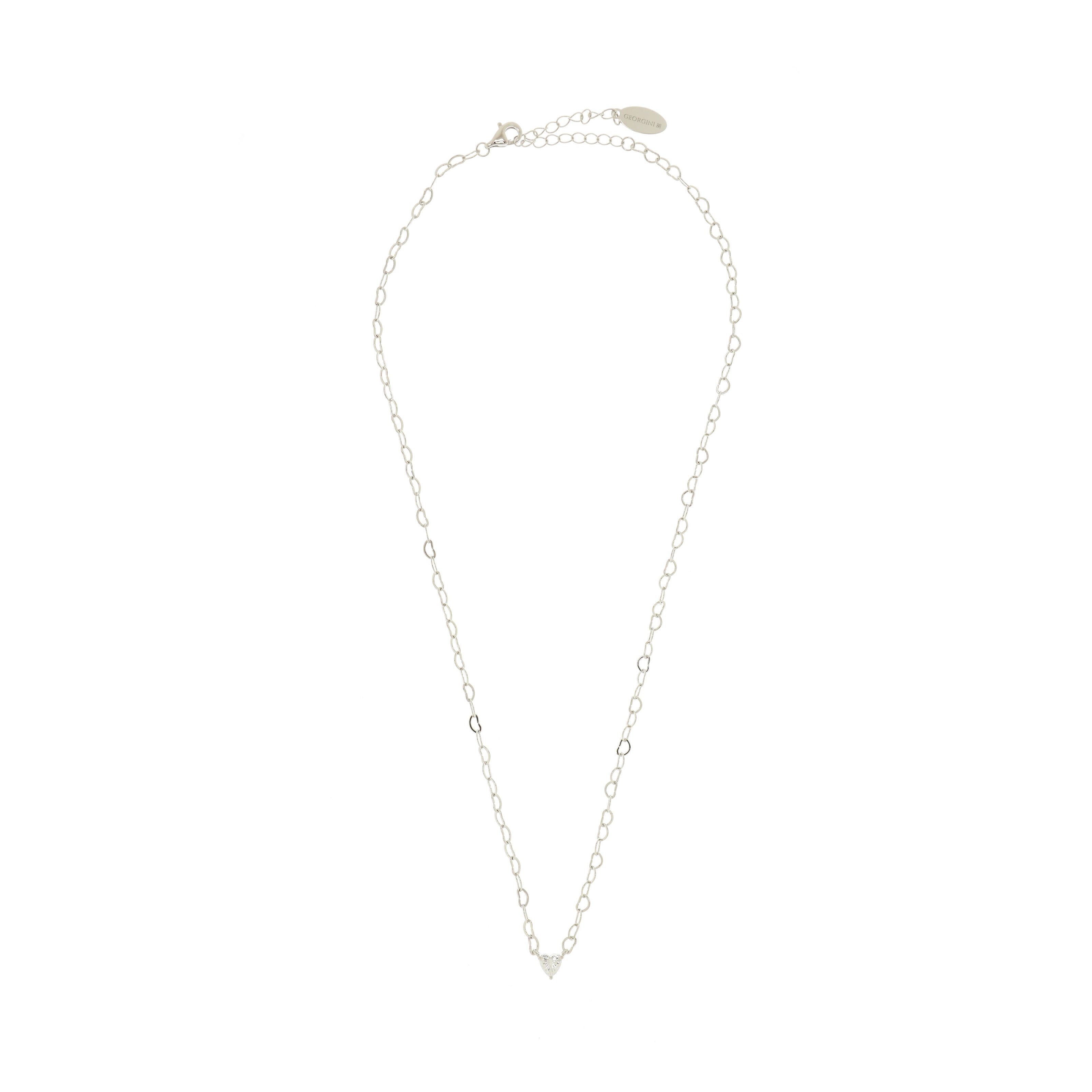 SWEETHEART HEART CHAIN NECKLACE SILVER