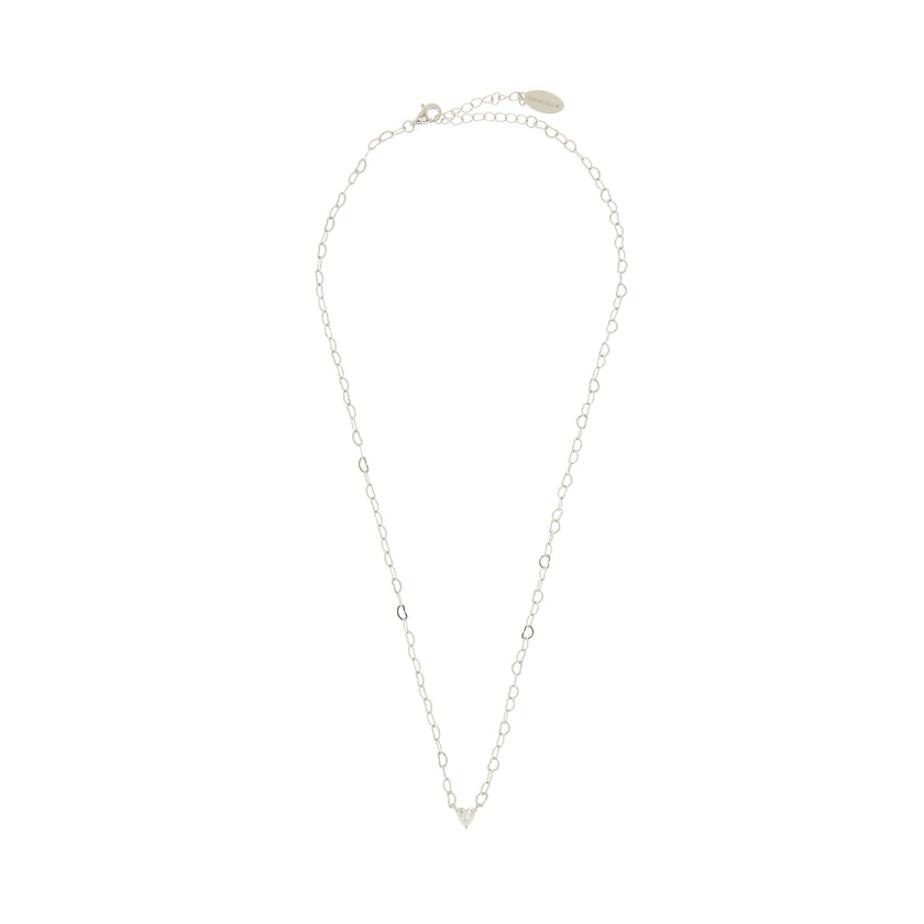 SWEETHEART HEART CHAIN NECKLACE SILVER
