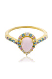 GEORGINI WISTERIA CREATED OPAL FLORIBUNDA RING GOLD