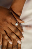 OPAL GLOW ROZELLE WHITE CREATED OPAL RING SILVER