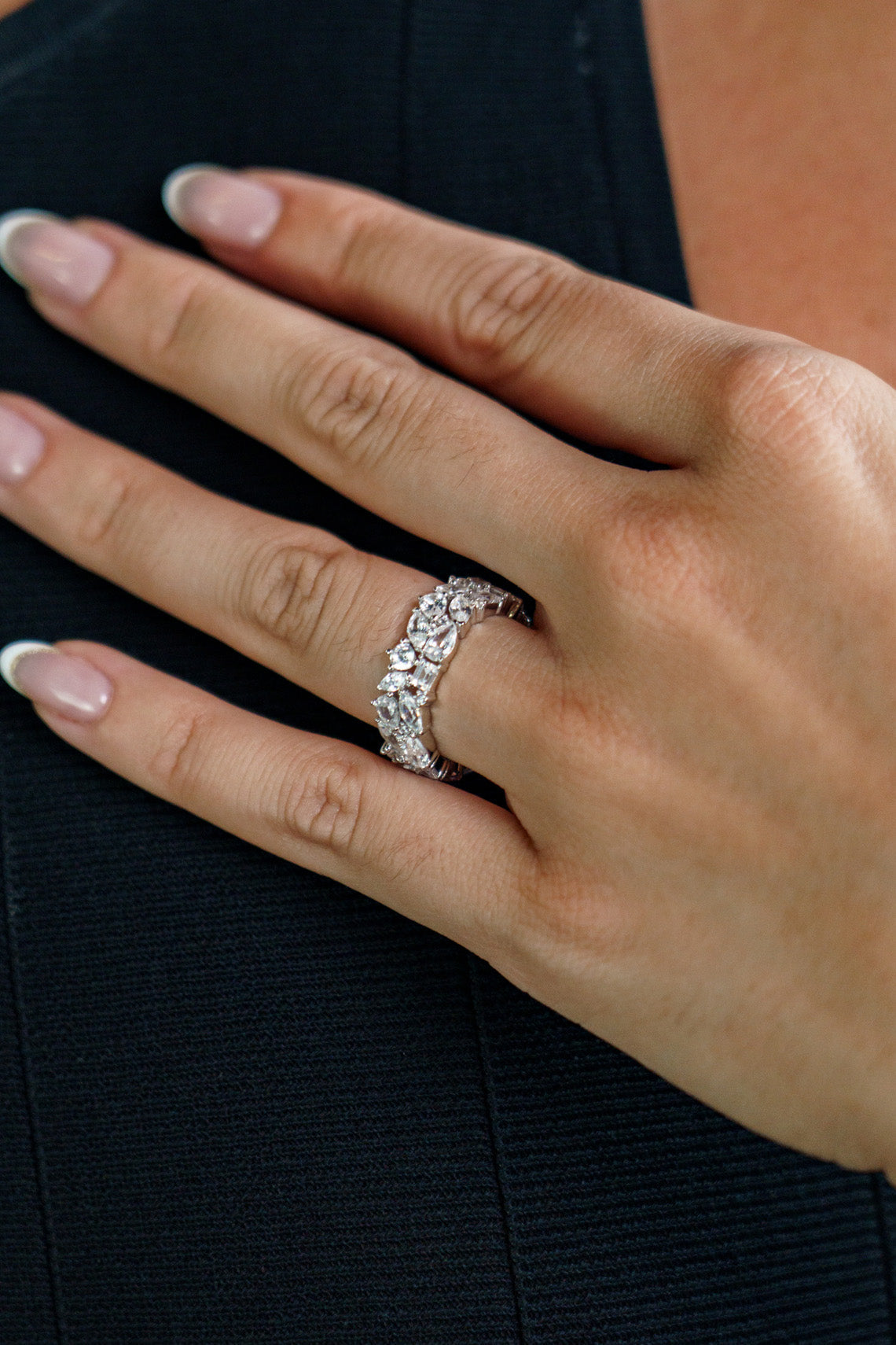 GEORGINI MIDNIGHT VELVET LIMITED EDITION STARLIGHT RING SILVER