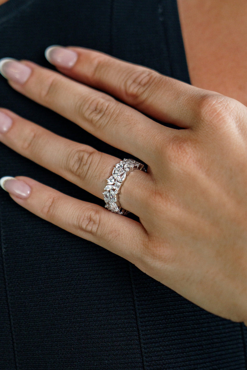 GEORGINI MIDNIGHT VELVET LIMITED EDITION STARLIGHT RING SILVER
