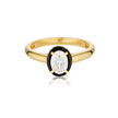 REFLECTION OVAL RING GOLD & BLACK ENAMEL