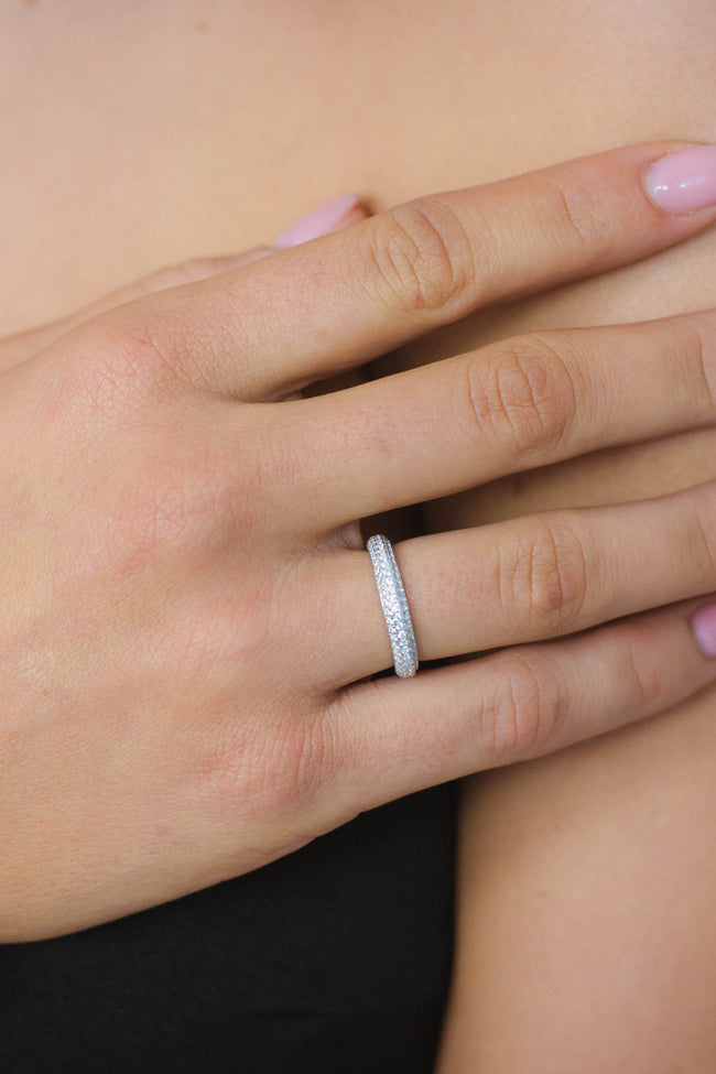 GODDESS PAVE RING SILVER