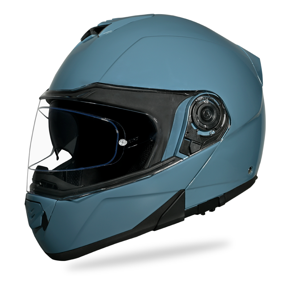 Daytona Glide Modular Motorcycle Helmet - DOT & ECE Approved, Bluetooth Ready, Dual Visor, Men/Women/Youth- Shark Blu