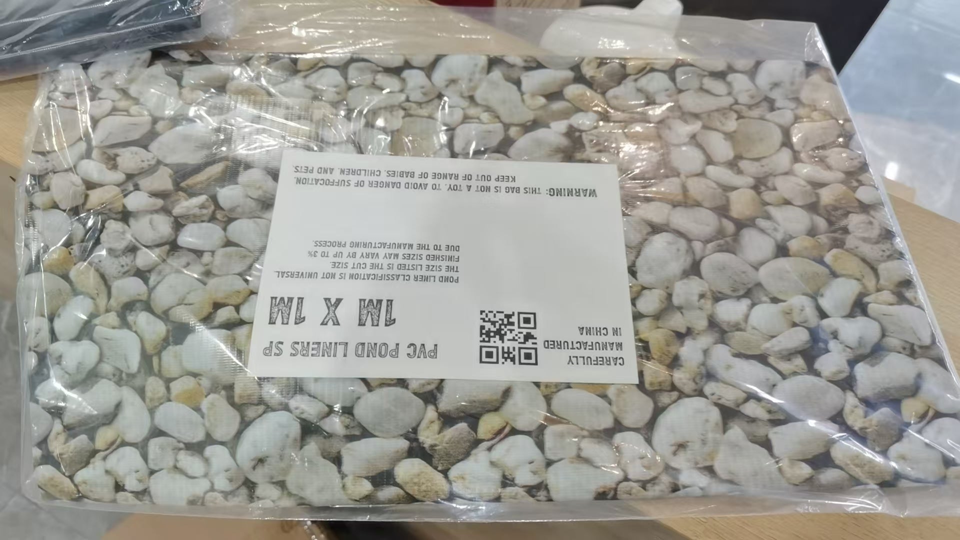 Small Pebble Print PVC 450gsm Pond Liner 3m x 3m