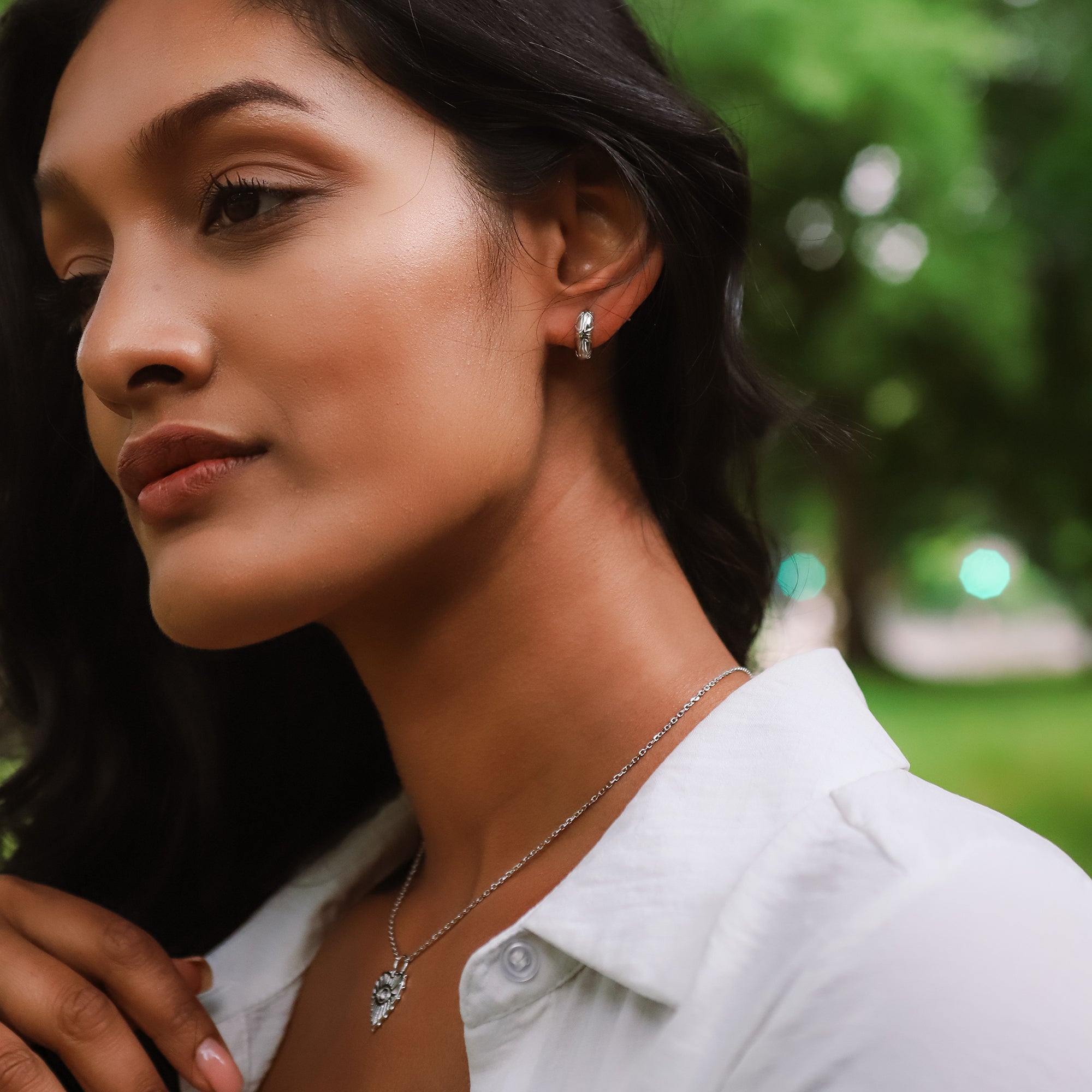 Ines Heart Eye Pendant Necklace | 925 Sterling Silver