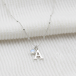 Initial Letter & Birthstone Charm Necklace