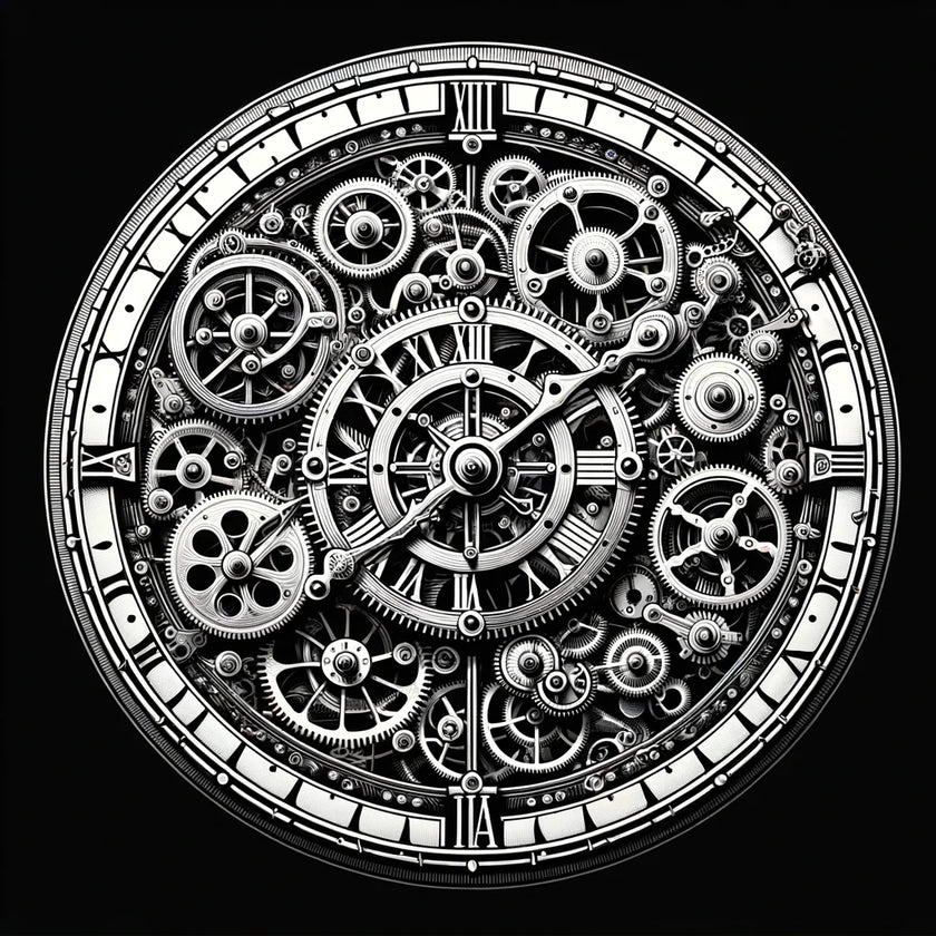 Intricate Time: Clockwork Cotton Cushion