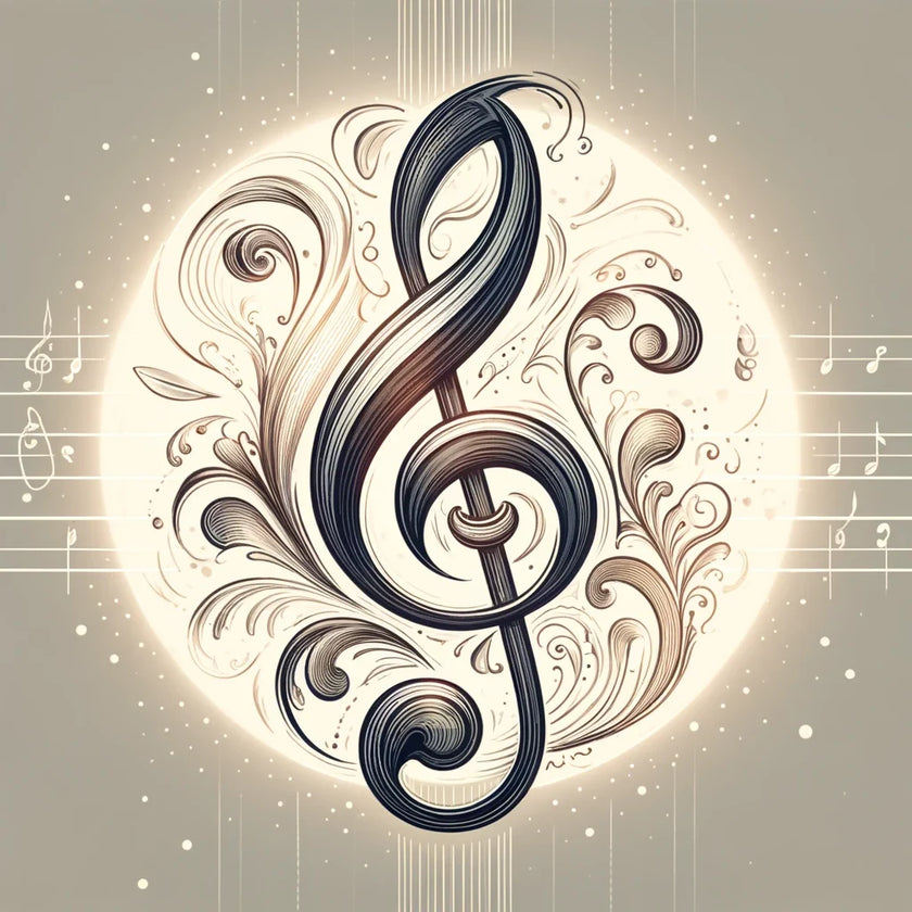 Intricate Treble Clef Canvas