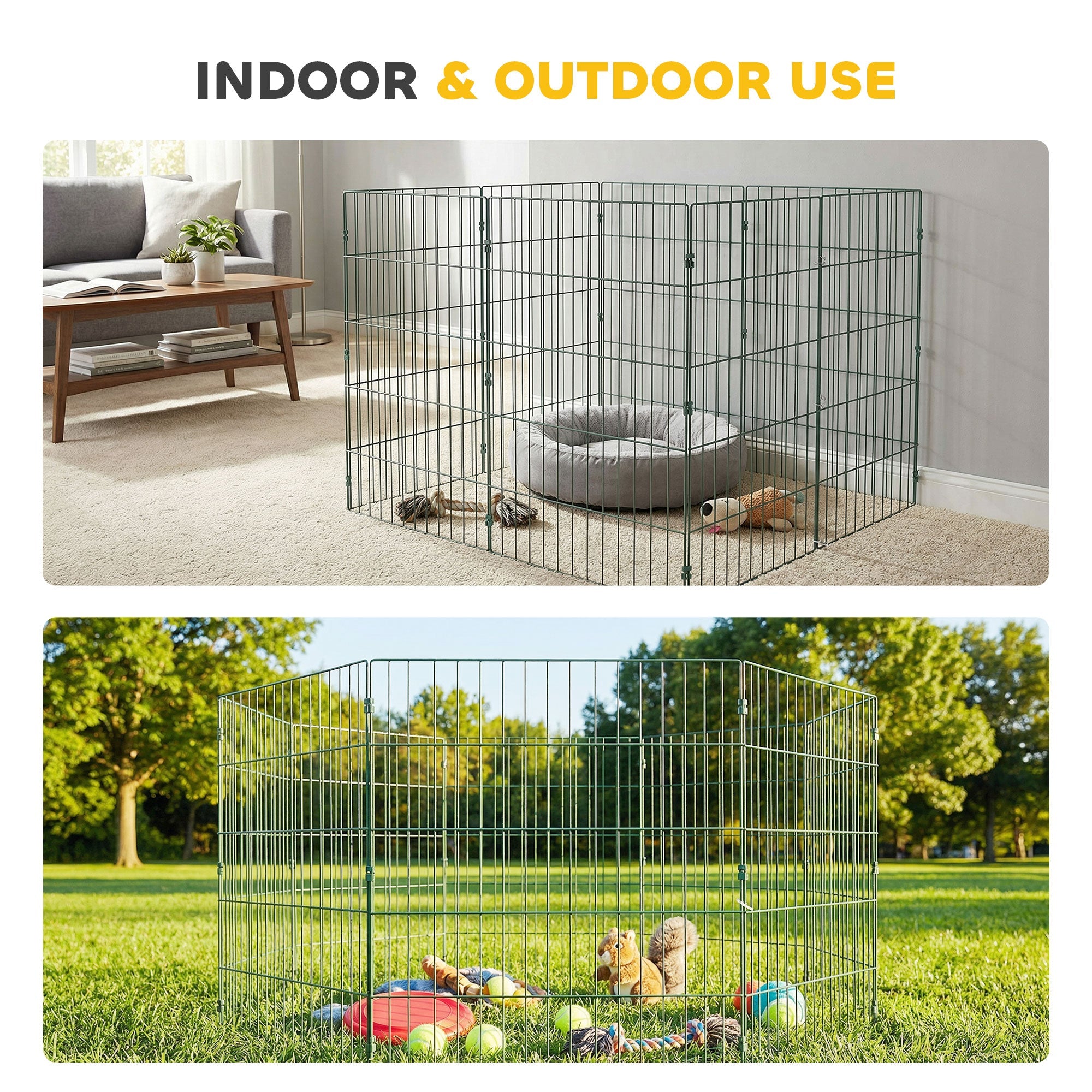 PawHut 8 Panel Pet Playpen for Medium Dogs Indoor Outdoor 80 cm Height
