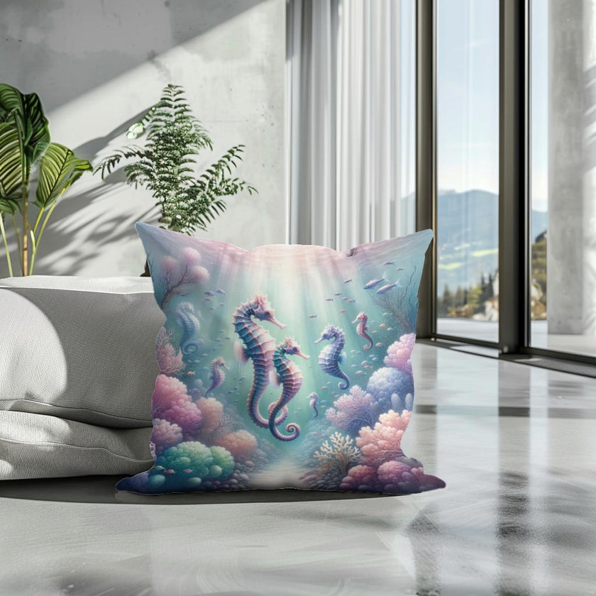 Seahorse Reef Cotton Cushion