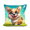 Cheerful Corgi Caricature Cotton Cushion