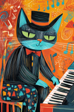 Jazz Cat Harmony Canvas