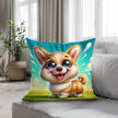 Cheerful Corgi Caricature Cotton Cushion