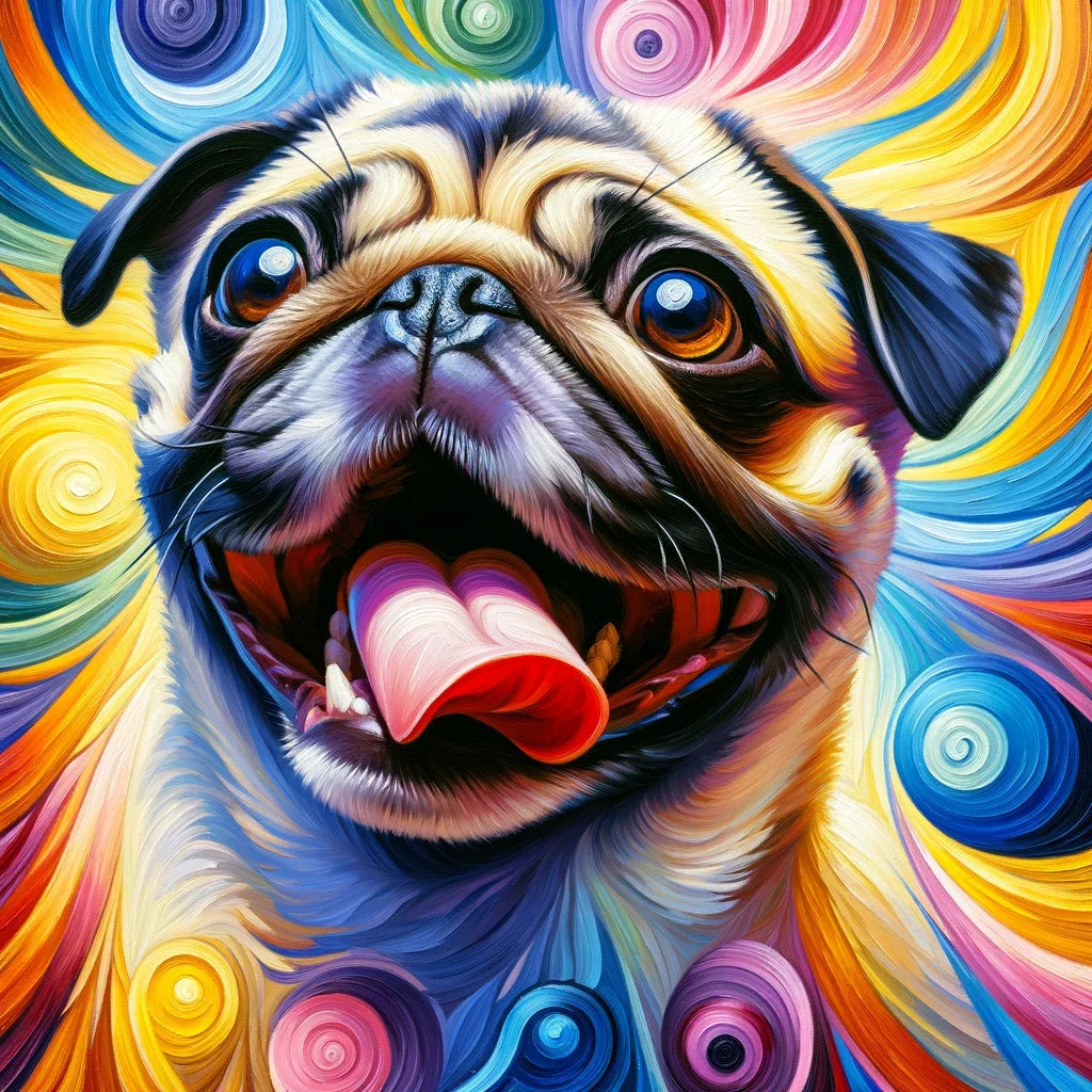 Jubilant Pug Frolic Canvas