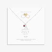 July Birthstone Necklace with Initial Charm | Ruby Gift for Her