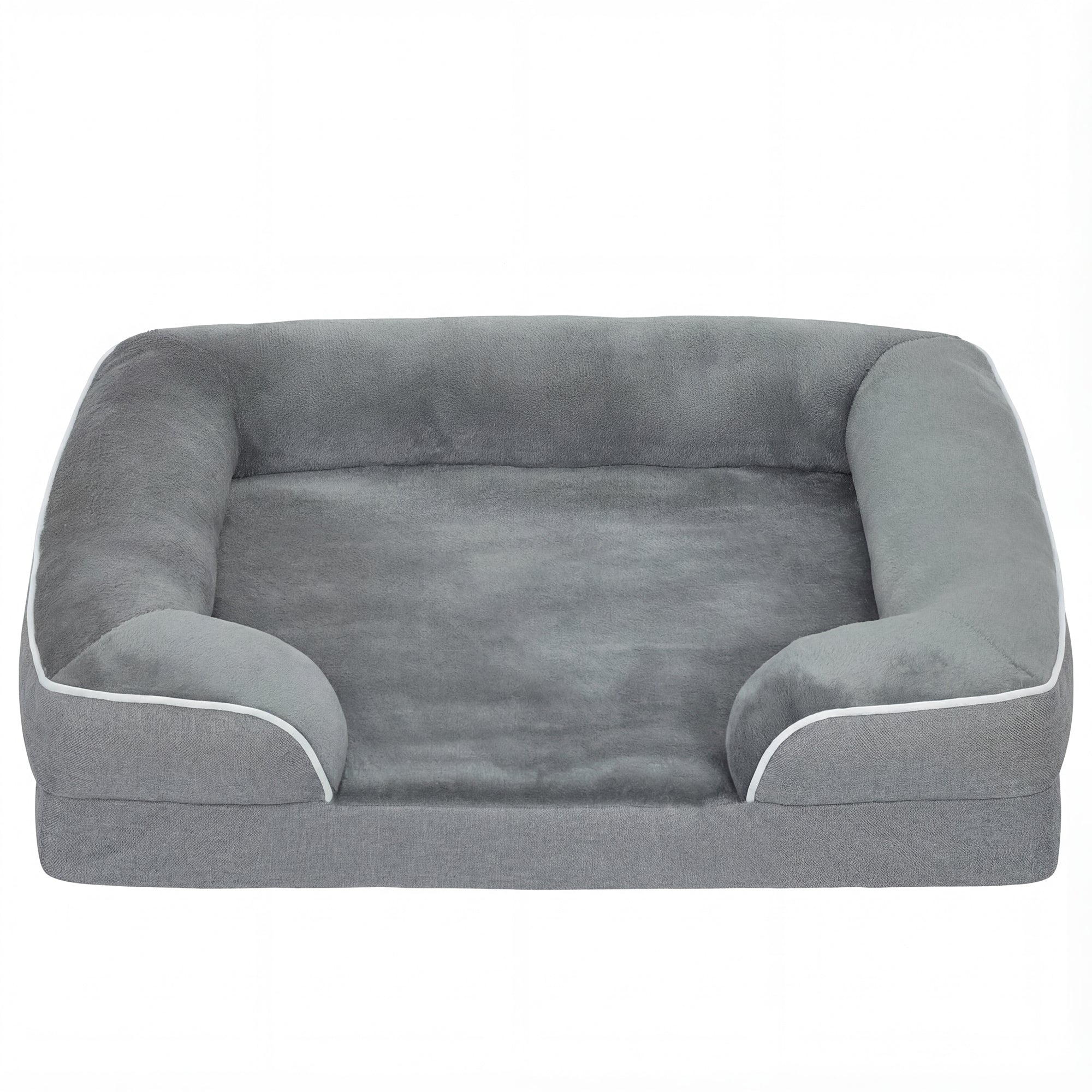 PawHut Dog Sofa Bed, Washable Pet Bed with Removable Cover and Non-Slip Bottom for Cats and Small Dogs, Grey