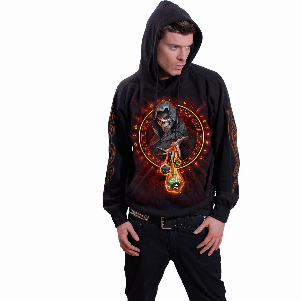 DUNGEON MASTER - Sudadera con Capucha Negra