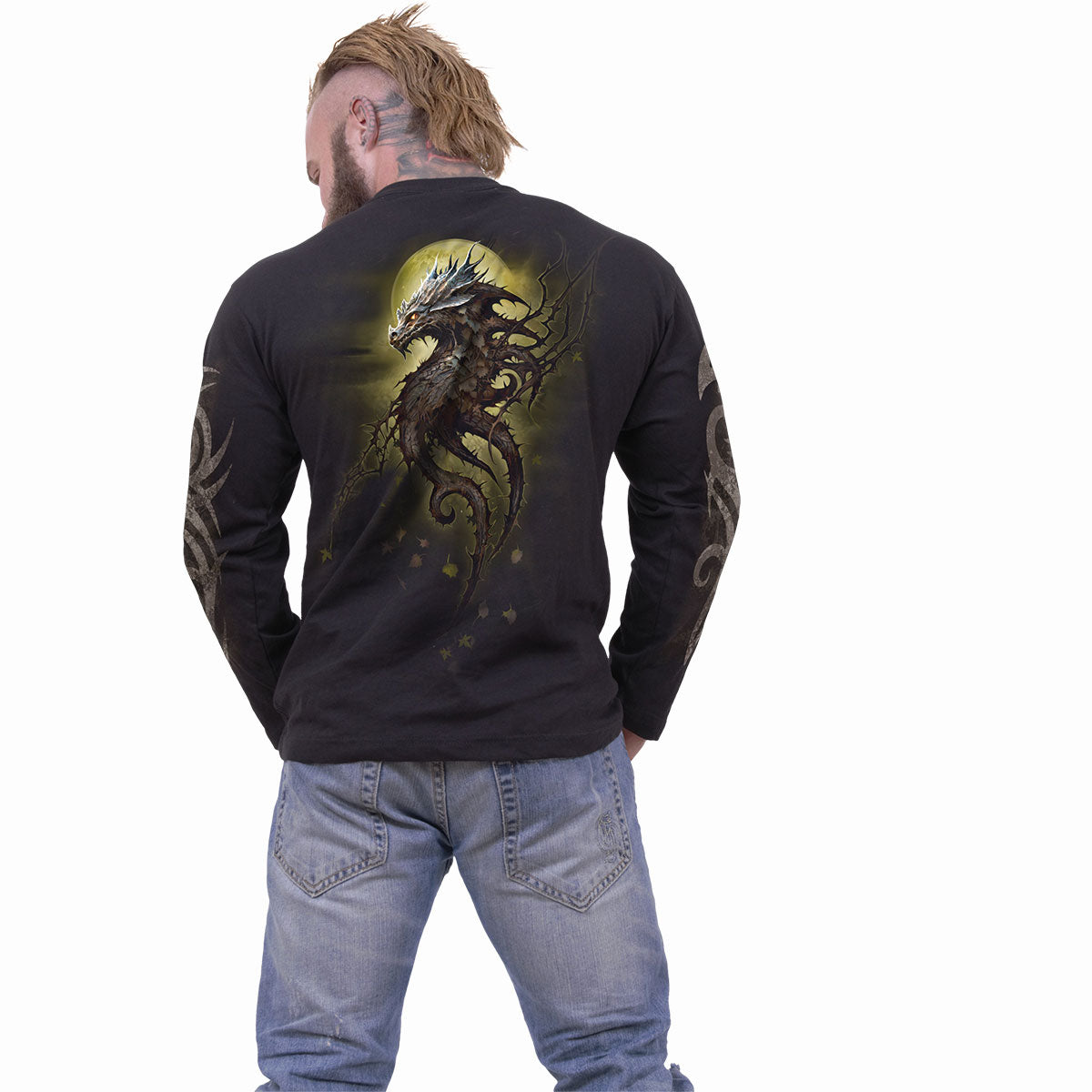 OAK DRAGON - Langarm-T-Shirt Schwarz
