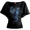 STORM DRAGON - Boat Neck Bat Sleeve Top Black